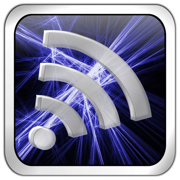 Decorativo Blu Pulsante Wifi Wireless Gratuito Illustrazione — Foto Stock