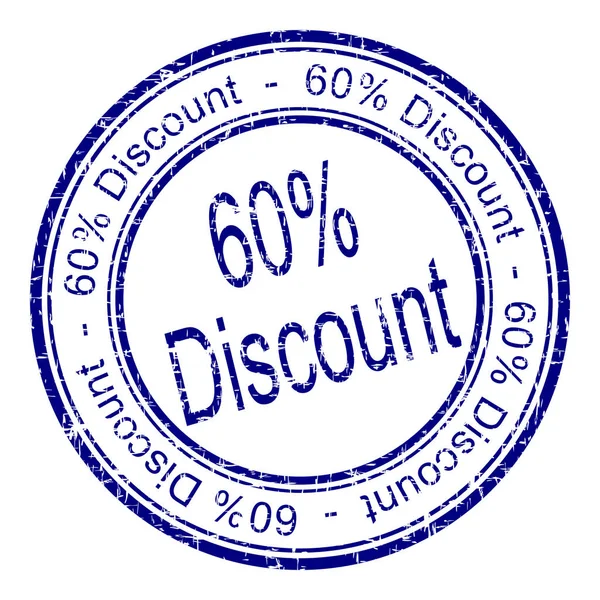 Blue Discount Rubber Stamp Illustration — Stock Photo, Image