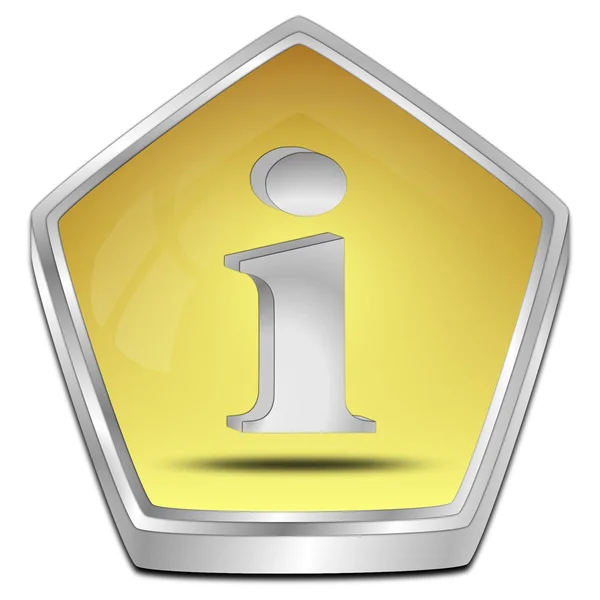 Golden Information Button Illustration — Stock Photo, Image