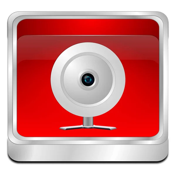 Rode Knop Met Webcam Illustratie — Stockfoto