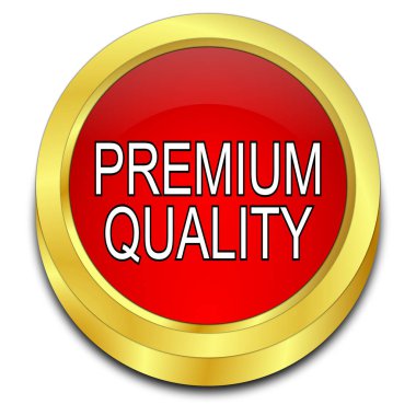 Kırmızı sınıf kalitesi düğme - 3d çizim