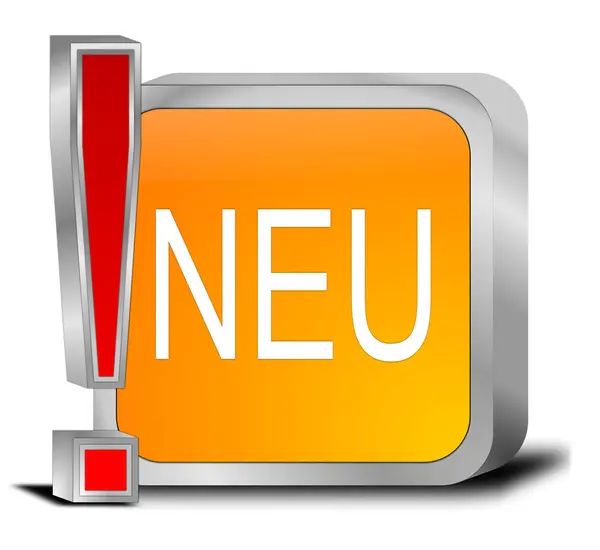 Orange New Button German Illustration — Stock Photo, Image