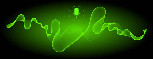 Rozpoznawanie Głosu Pomocą Mikrofonu Fal Dźwiękowych Ilustracja — Zdjęcie stockowe