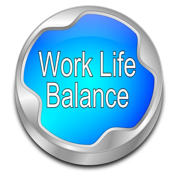Glossy Blue Work Life Balance Button Illustration — Stock Photo, Image