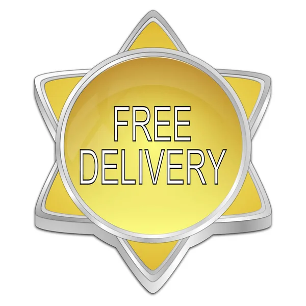 Golden Free Delivery Button Illustration — Stock Photo, Image