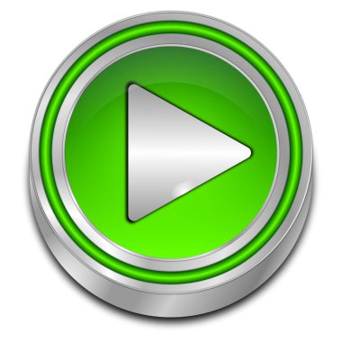 yeşil oyun düğme - 3d çizim