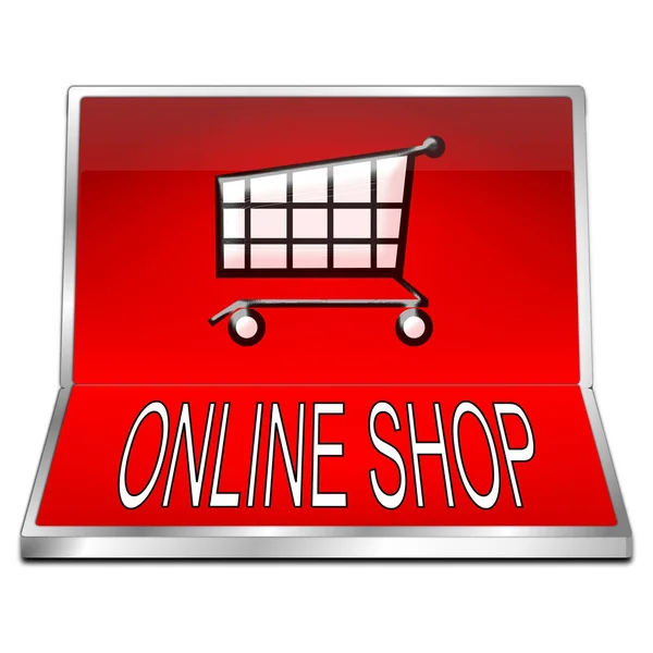 Red Online Shop Button Illustration — Stock Photo, Image