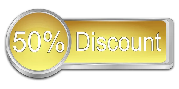 Golden Discount Button Illustration — Stock Photo, Image