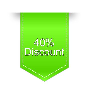 yeşil% 40 İndirim etiketi - illüstrasyon