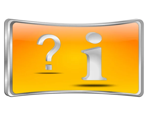 Orange Information Question Button Illustration — Stock Photo, Image