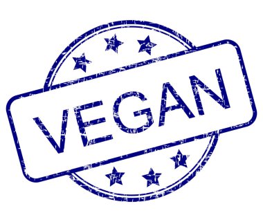 Mavi Vegan kauçuk damgası - illüstrasyon