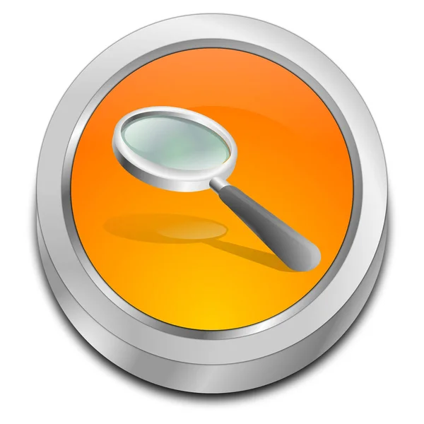 Orange Magnifying Glass Button Illustration — Stock Photo, Image