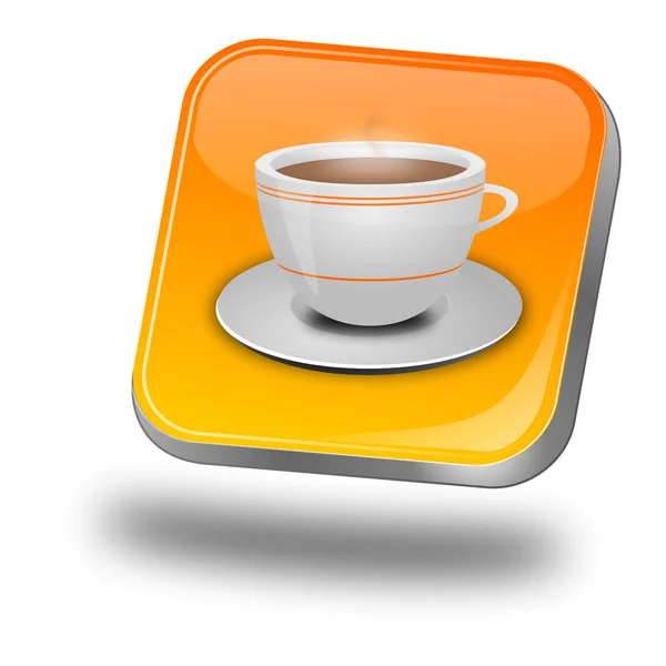 Orange Button Cup Coffee Illustration — Stock Photo, Image