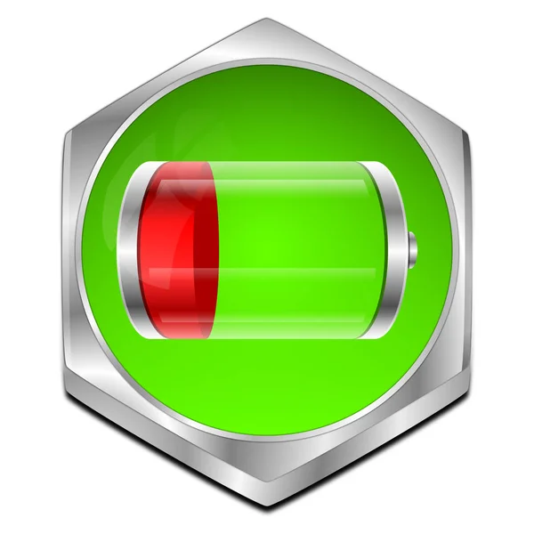 Botão Verde Bateria Vermelha Ilustração — Fotografia de Stock