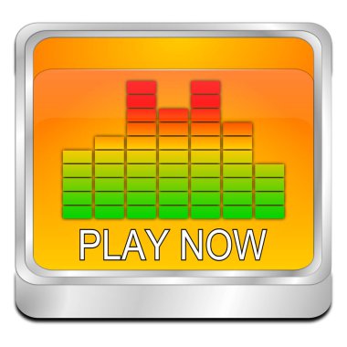 Dekoratif Turuncu Oynat Düğmesi - 3d illüstrasyon