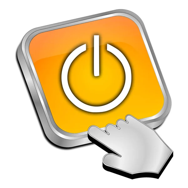 Oranje Power Button Met Cursor Illustratie — Stockfoto