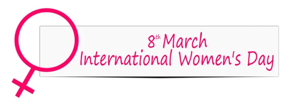 Red International Women Day Banner March Illustration — ストック写真