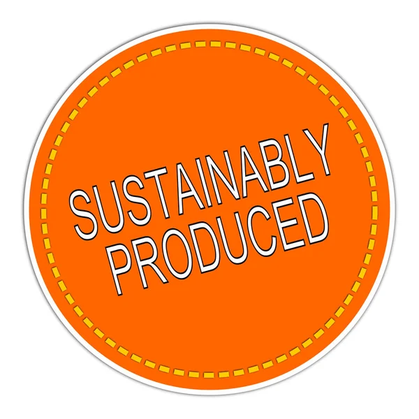 Orange Sustainably Produced Sticker Illustration — Stock Photo, Image