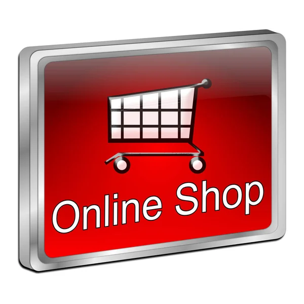 Roter Online Shop Knopf Abbildung — Stockfoto