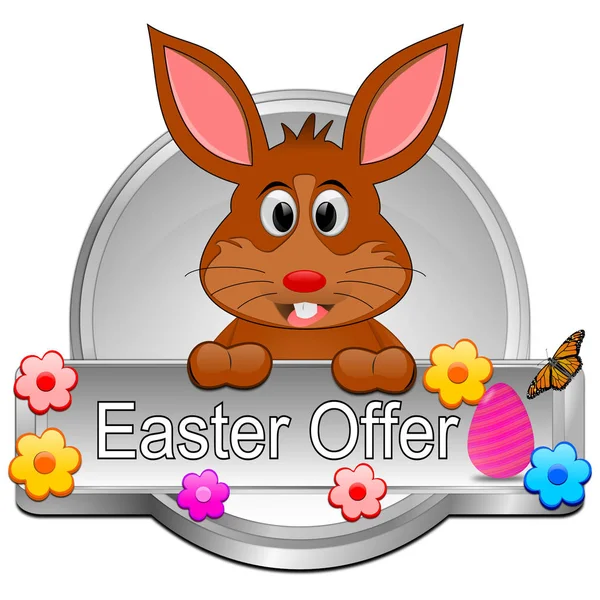 Silver Easter Offer Button Illustration — Stock Photo, Image