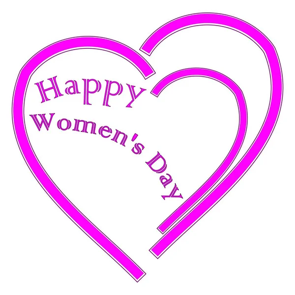 Рожевий Жіночий День Березня Ілюстрація — стокове фото