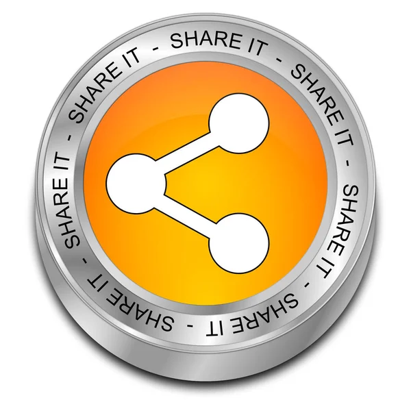 Orange Share Button Illustration — Stock Photo, Image