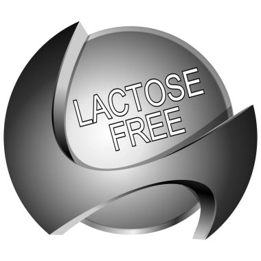 Gümüş rengi laktozsuz düğme - 3 boyutlu illüstrasyon