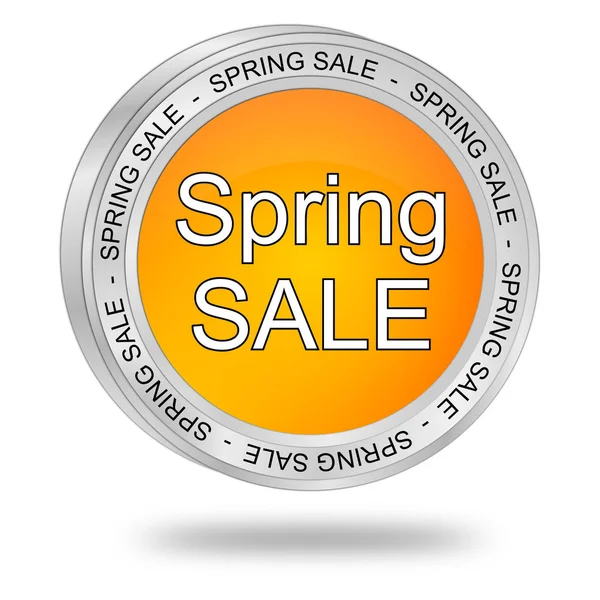 Orange Spring Sale Button Illustration — ストック写真