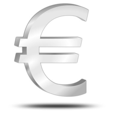 Gümüş Euro Sembolü - 3d illüstrasyon
