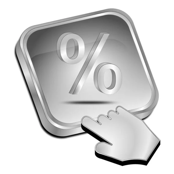 Silver Discount Button Cursor Illustration — Stock Photo, Image