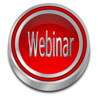 kırmızı Webinar Düğmesi - 3d illüstrasyon