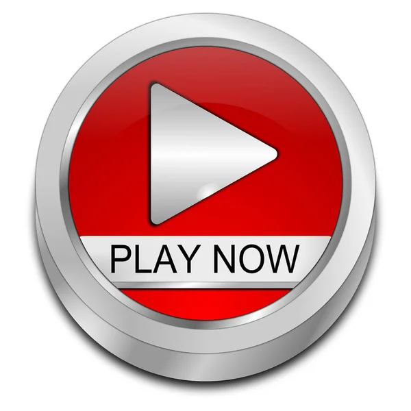 Play Now Button - Click on the Red Button Stock Vector