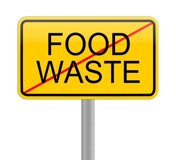 Food Waste Yellow Sign Illustration — Stock Photo, Image