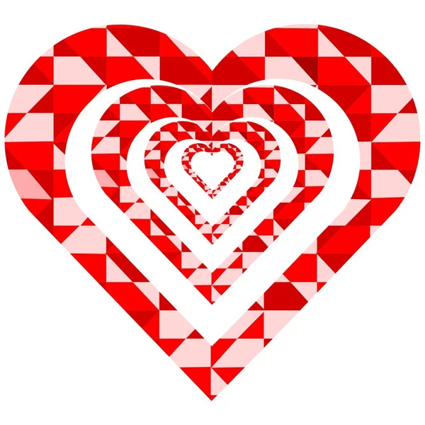 Červená Růžová Srdce Bílém Pozadí Ilustrace — Stock fotografie