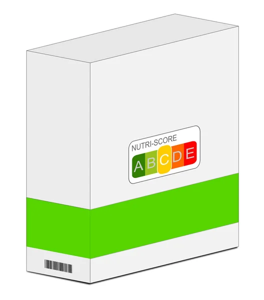 Bir Karton Üzerinde Nutri Puan Etiketi Renkli Beslenme Etiketi Illüstrasyon — Stok fotoğraf
