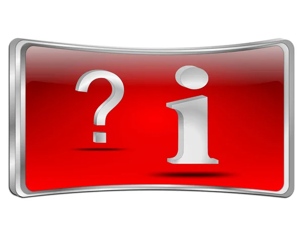 Red Information Question Button Illustration — Stock Photo, Image
