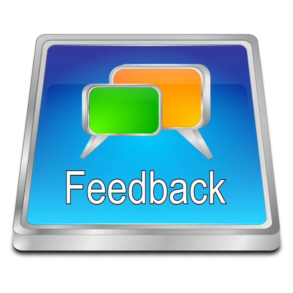 Botão Azul Feedback Ilustração — Fotografia de Stock