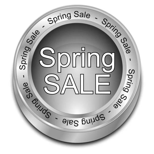 Zilver Spring Sale Button Illustratie — Stockfoto