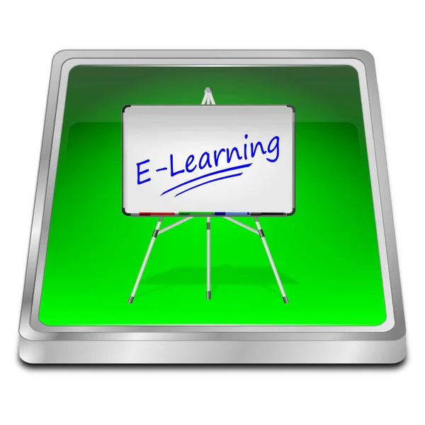 Zelené Tlačítko Learning Ilustrace — Stock fotografie