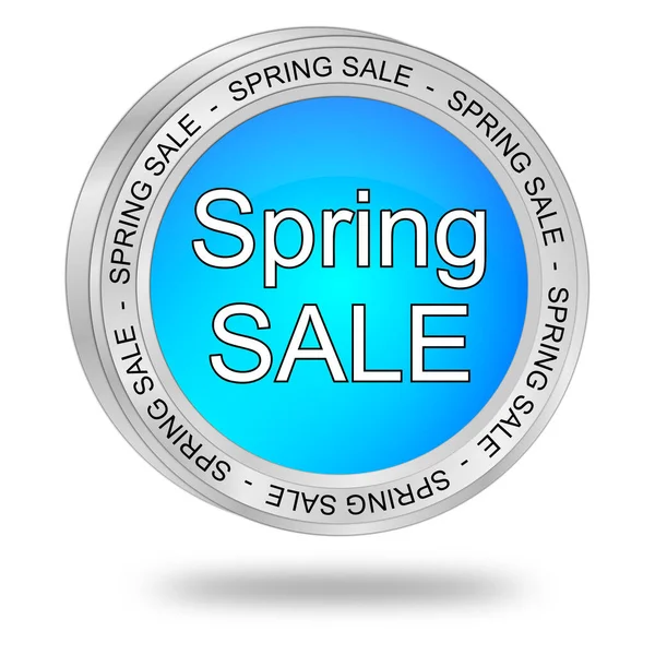 Glanzend Blauw Lente Sale Button Illustratie — Stockfoto