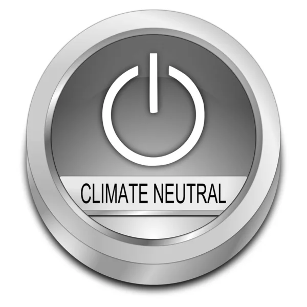 Silver Climate Neutral Button Illustration — Stock Photo, Image