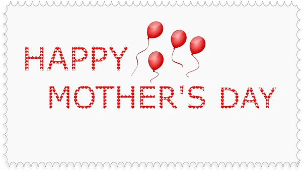 Happy Mother Day Written Red Hearts Illustration — Stock Photo, Image