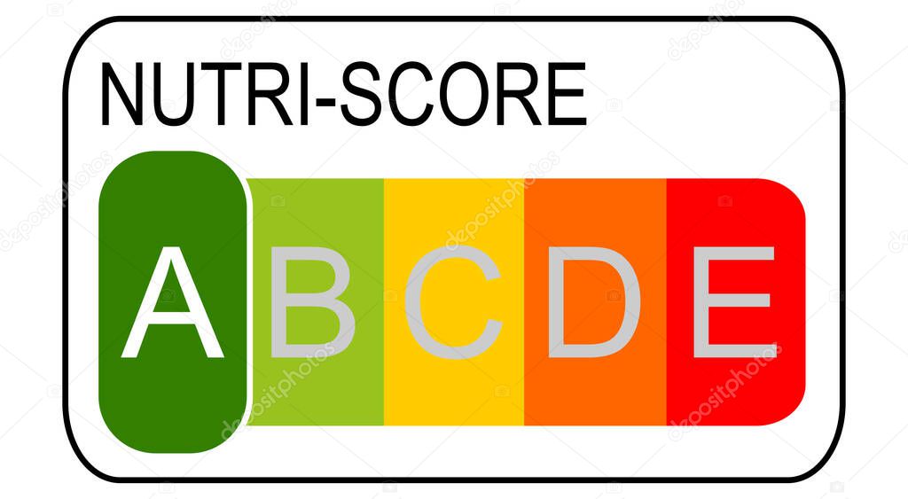 Nutri-Score Label A, 5-colour Nutrition Label - illustration