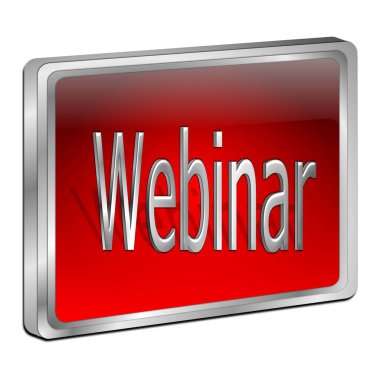 kırmızı Webinar Düğmesi - 3d illüstrasyon
