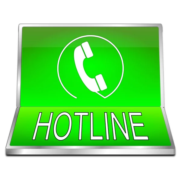 Pulsante Hotline Verde Illustrazione — Foto Stock