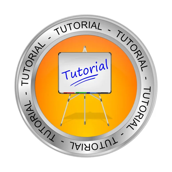 Botón Tutorial Naranja Ilustración — Foto de Stock