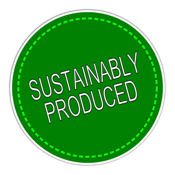 Ilustração Adesiva Verde Produzido Forma Sustentável — Fotografia de Stock