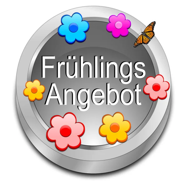 Silver Spring Offer Button German Illustration — 스톡 사진