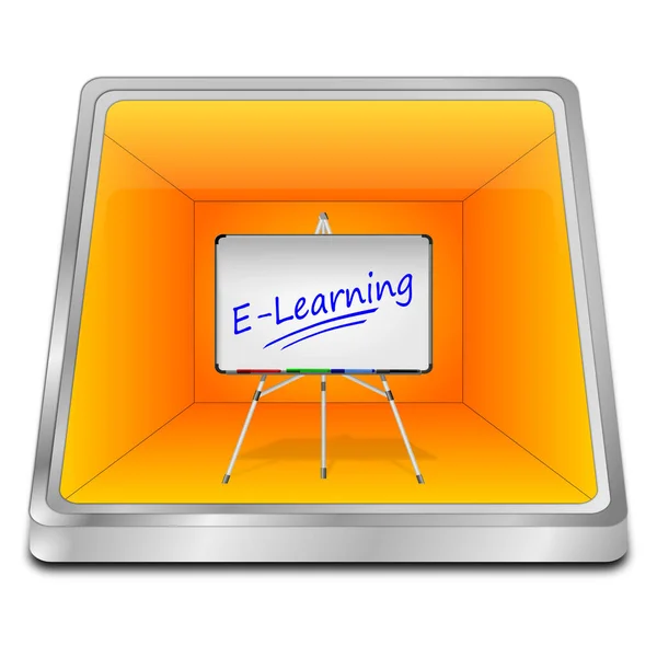 Botón Aprendizaje Electrónico Naranja Ilustración — Foto de Stock