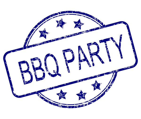 Blauwe Bbq Party Rubber Stempel Illustratie — Stockfoto